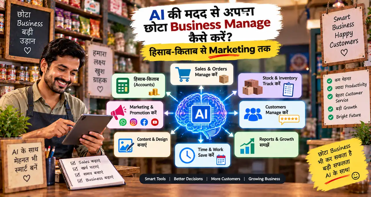 छोटे Business का हिसाब-किताब, inventory, customer follow-up और marketing manage करने का AI workflow