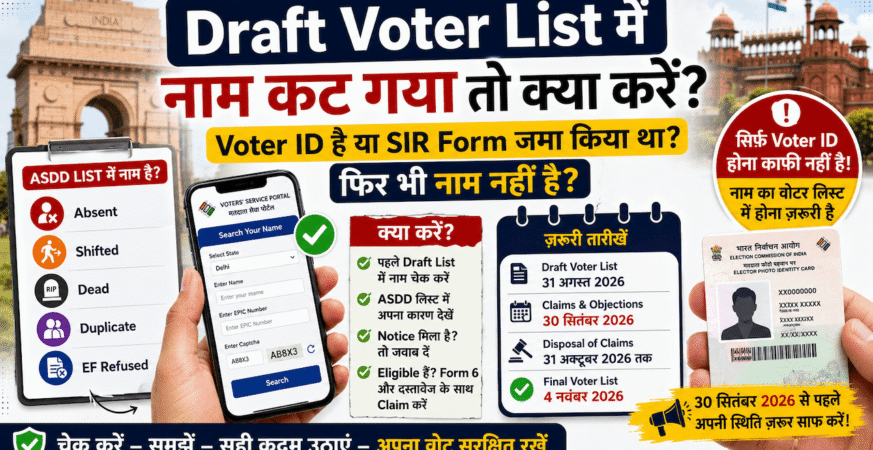 draft voter list se naam hatne par kya kare
