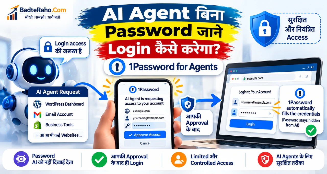AI Agent को password दिखाए बिना website login कराने वाला 1Password security system