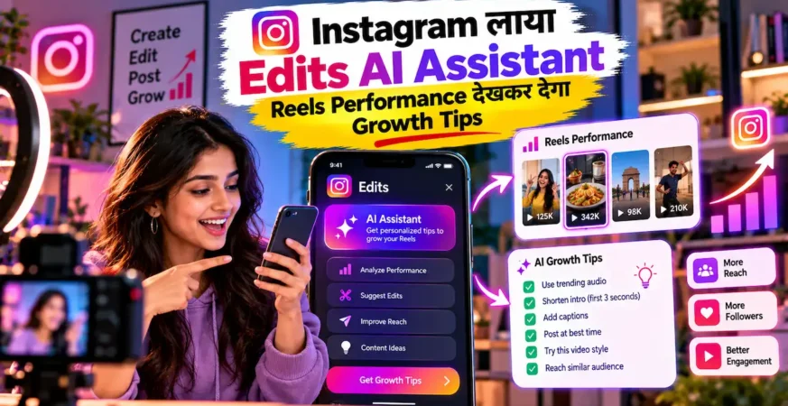 Instagram Edits AI Assistant analyzing Reels views, retention and trends to suggest personalized creator growth ideas