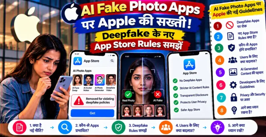 Apple App Store के AI deepfake और fake photo apps के नए safety rules के बारे में featured image