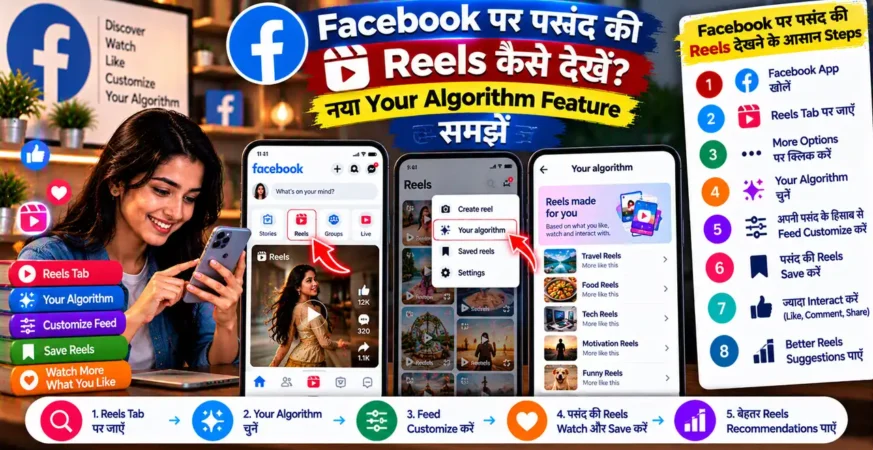 Facebook Your Algorithm feature से Reels और Feed preferences control करने के बारे में featured image