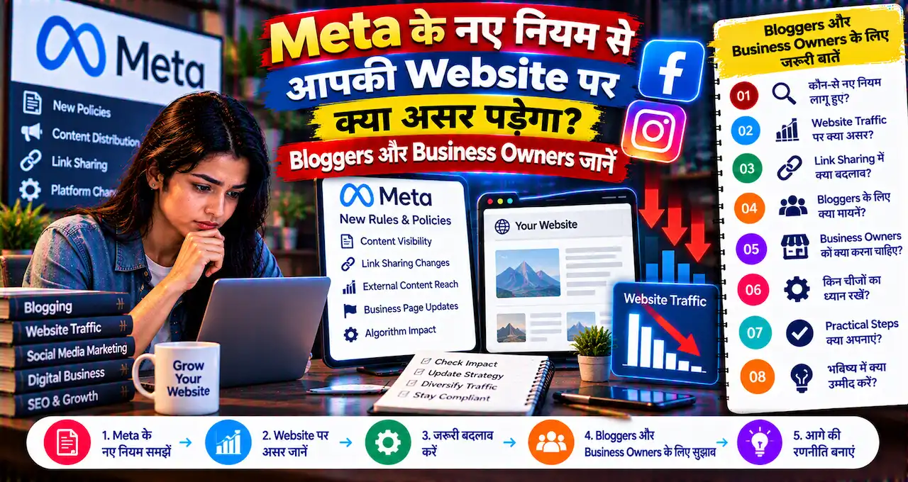 Meta Commercial Terms और website crawling rules के बारे में bloggers और business owners के लिए featured image