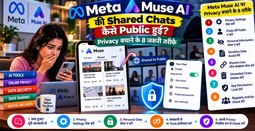 Meta Muse AI shared chats privacy alert और AI chat sharing safety के बारे में featured image
