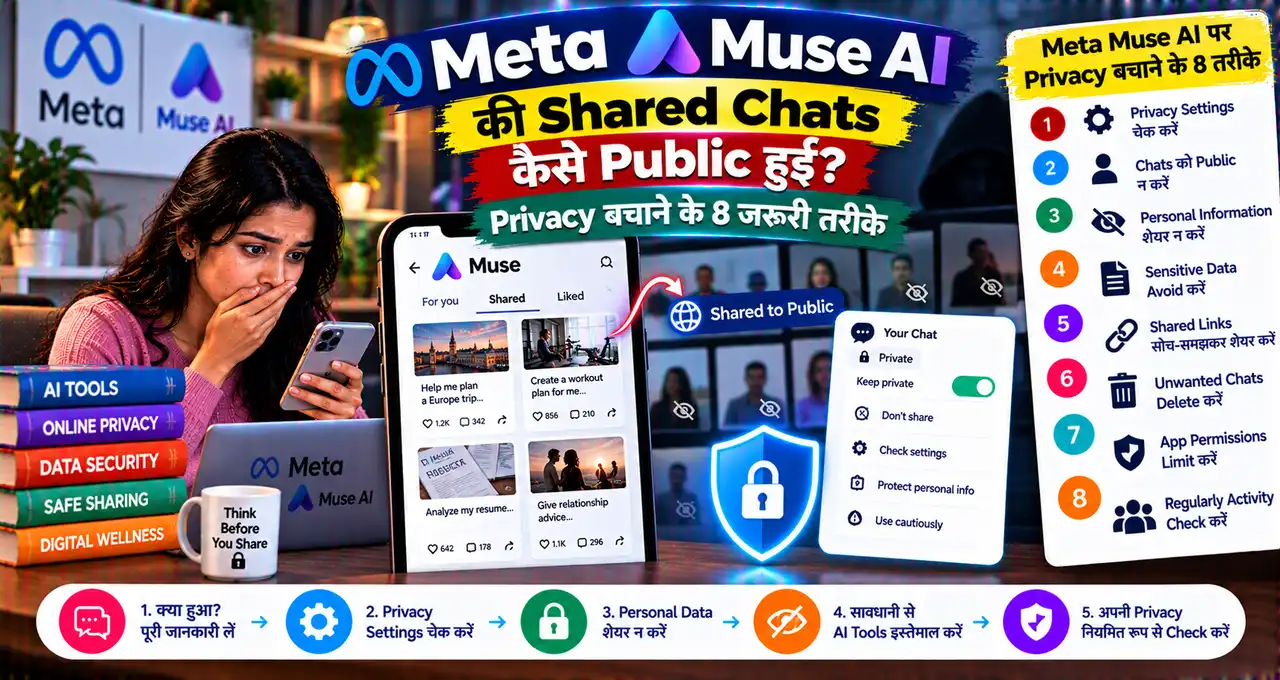 Meta Muse AI shared chats privacy alert और AI chat sharing safety के बारे में featured image